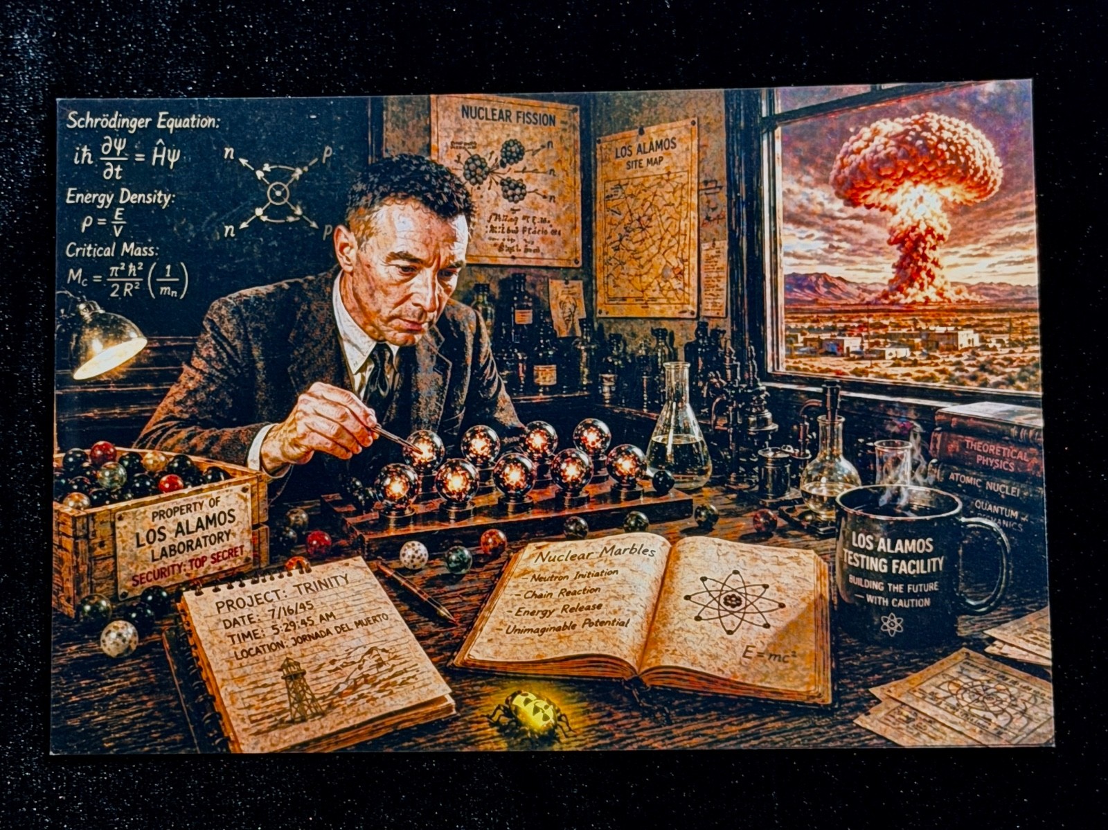 Atomic Marble Experiment at Los Alamos 4×6 Collector Postcard ☢️🪲