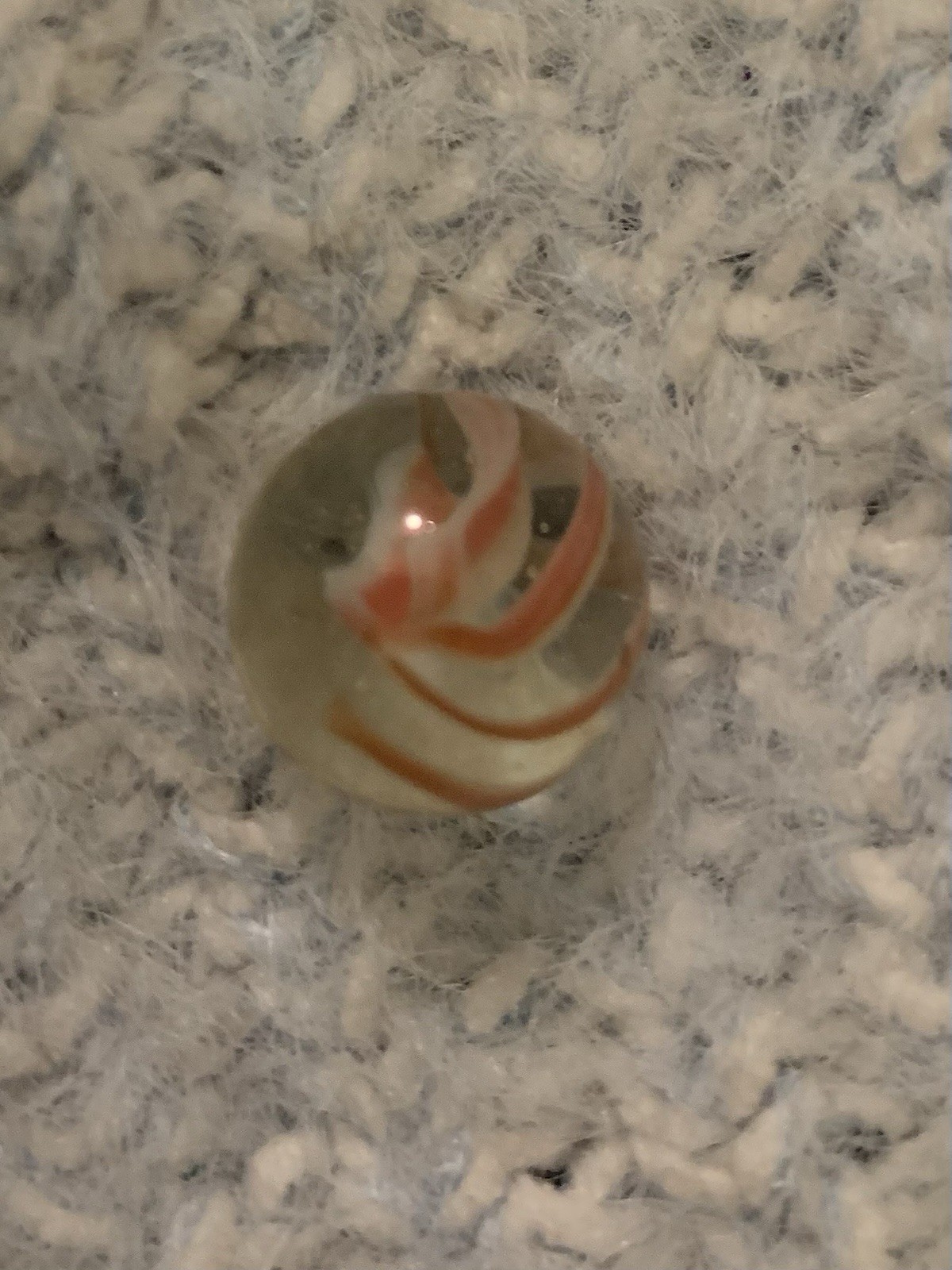 Vitro Hybrid Orange White Six Vane Cat’s Eye Marble