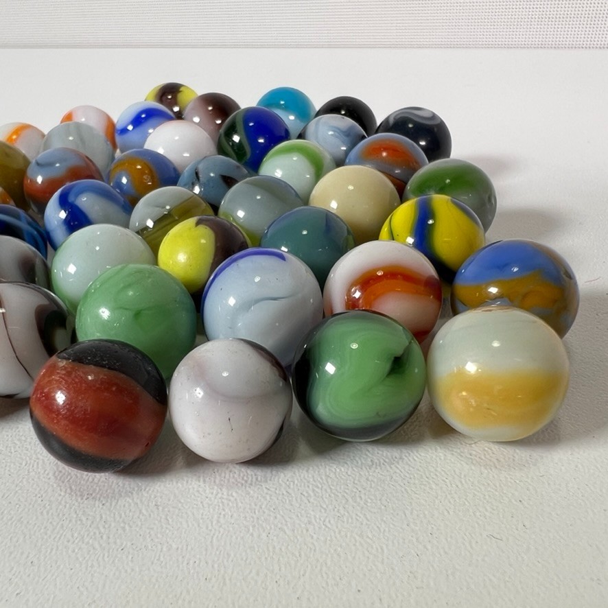 Vintage Akro Agate Swirl Glass Marbles Mixed Lot of (45x)