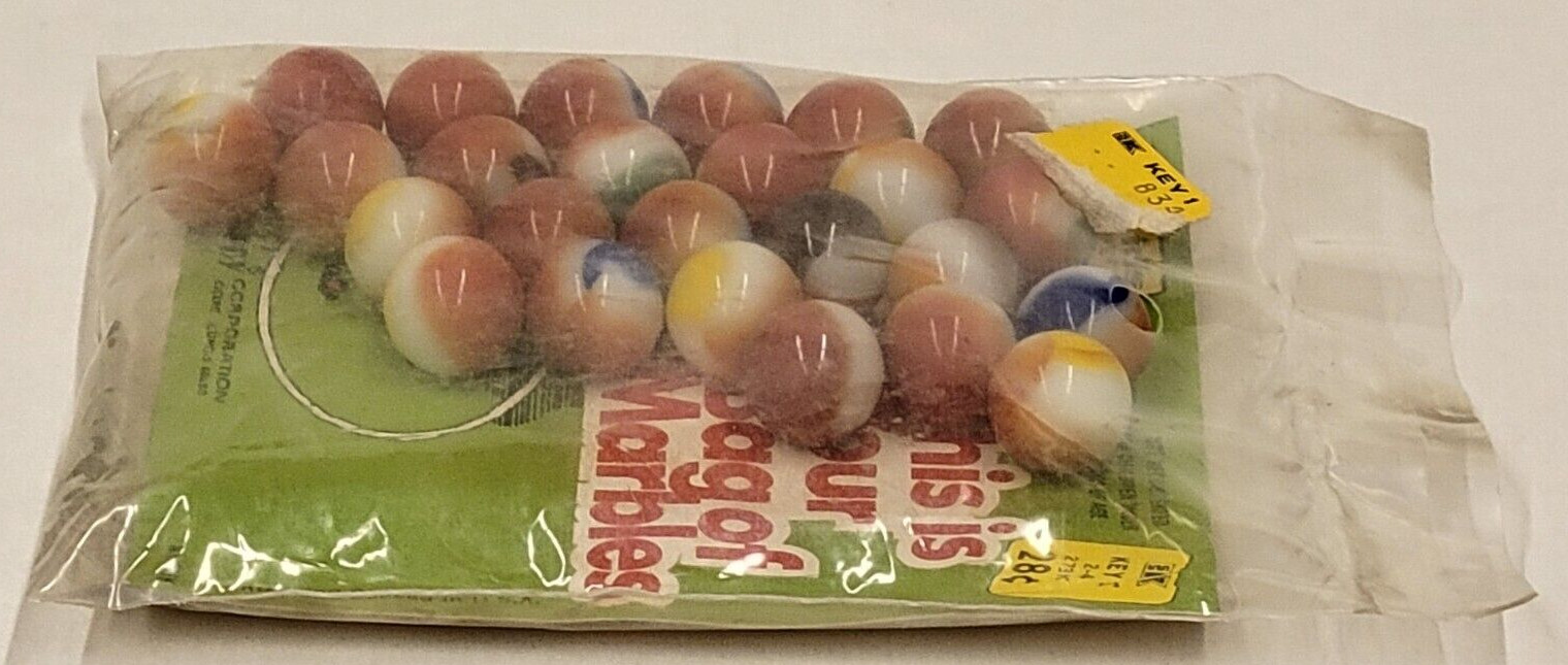 CHEMTOY Marbles 24 Aggies Key 1 No. 273K VTG 1973 SEALED 28 Cents USA K-KIDS NEW