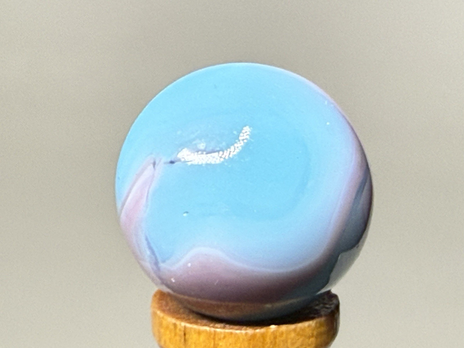 Alley Agate Co Blue Lady Swirl Marble Pennsboro .62” Wet Mint