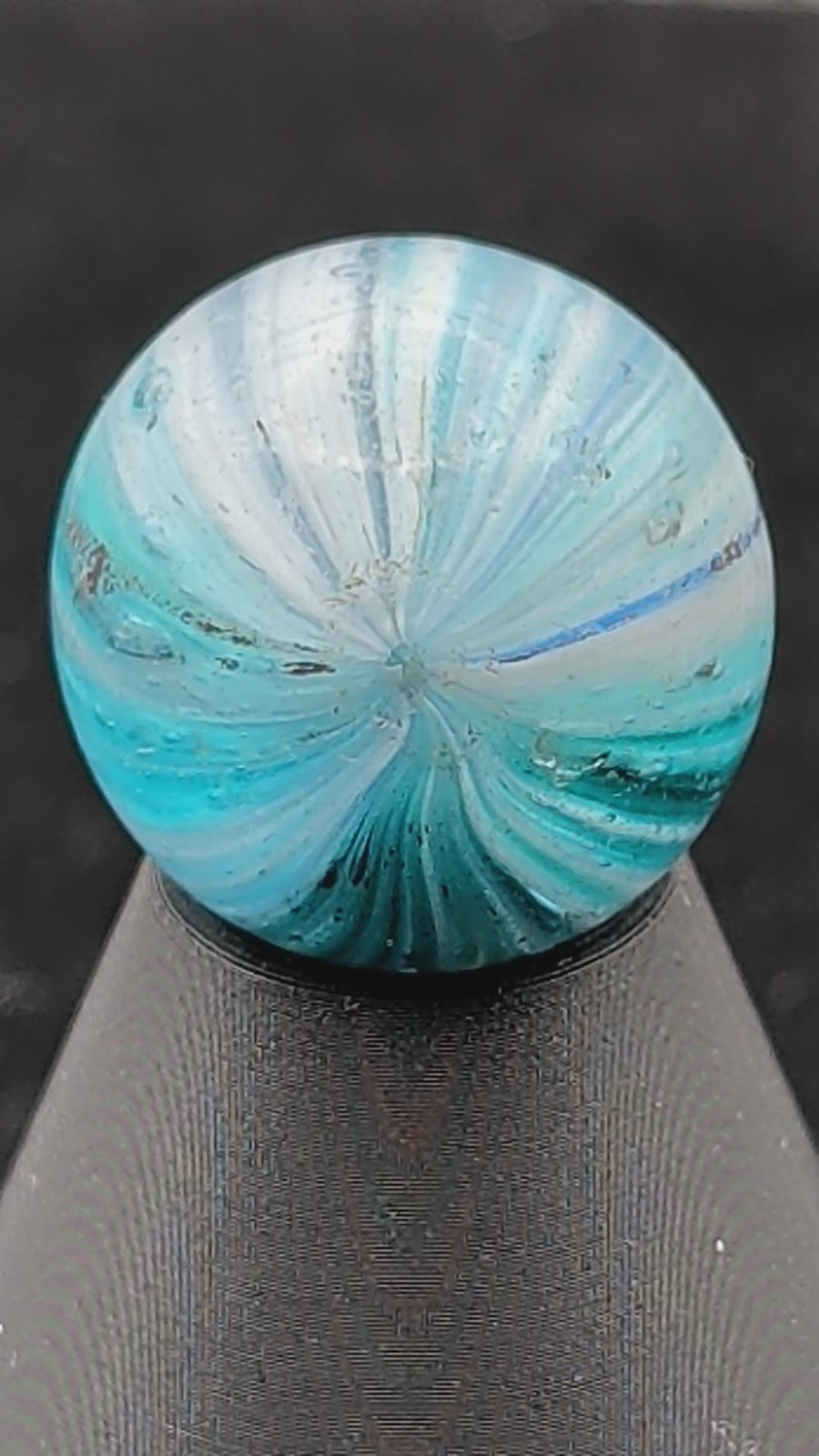 Antique German Onionskin Marble – 13/16″ (21mm) – Blue/White Vortex – 12.96g