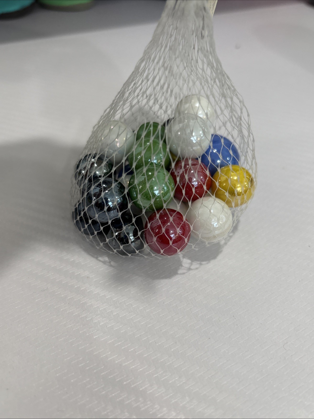 “PEARL” VACOR MEGA MARBLES Vintage 1990s Net Bag 24 16mm/1 25mm Shooter