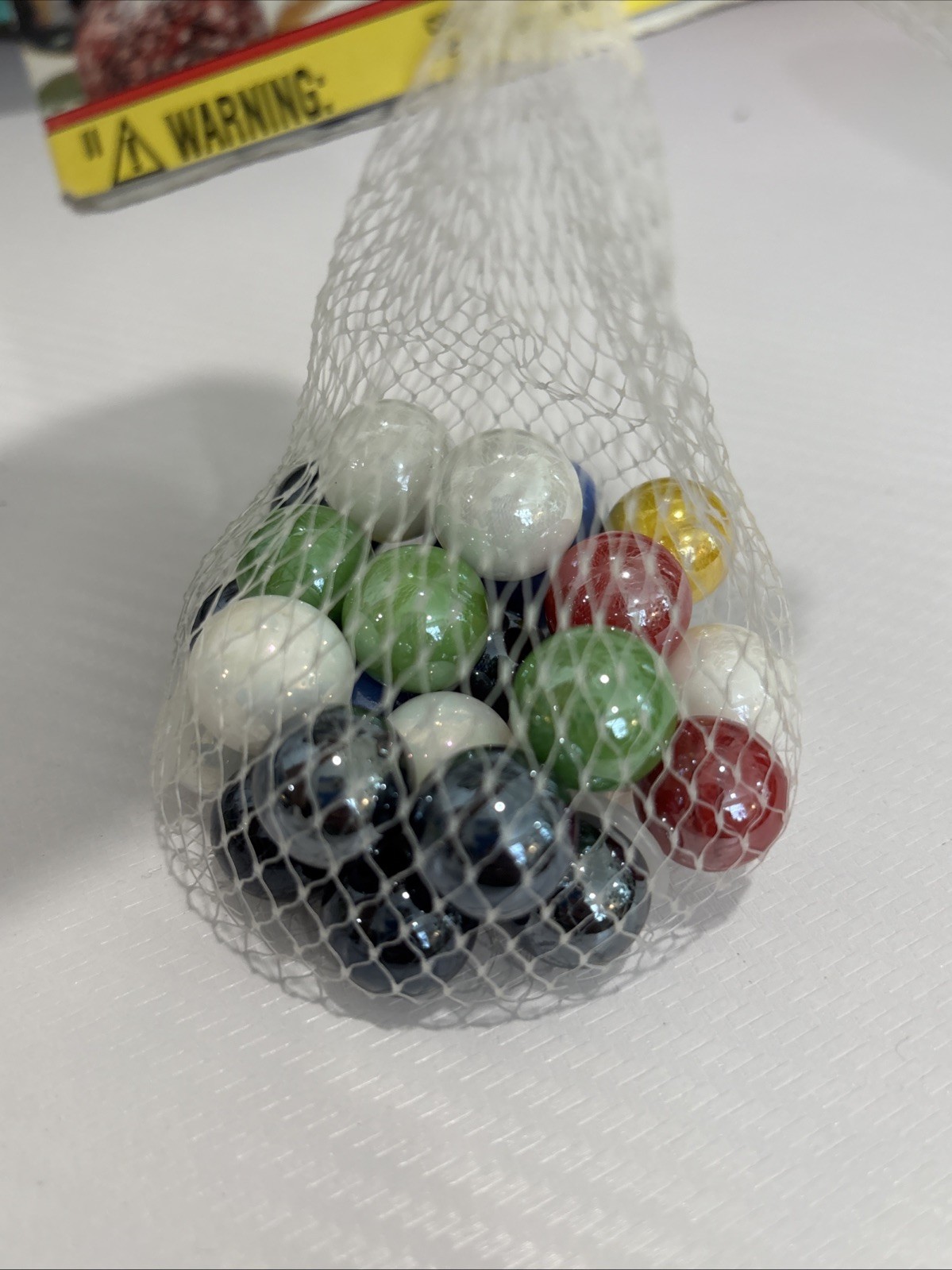 “PEARL” VACOR MEGA MARBLES Vintage 1990s Net Bag 24 16mm/1 25mm Shooter