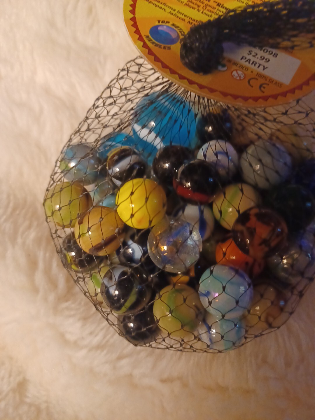 New In Bag50 Piece Traditional Marbles 49 Plus 1 Shooter 100% Glass MadeInMexico