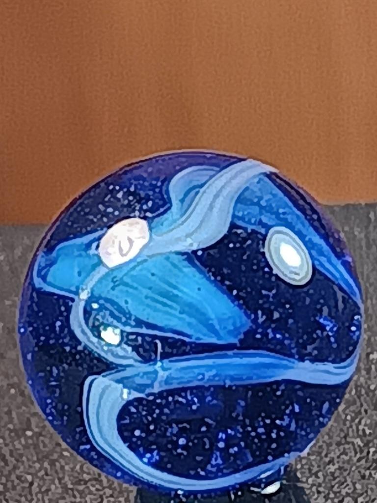 5/8″ Vacor Transparent Cobalt Sapphire Blue Jay Pearl White Serious Marble B184