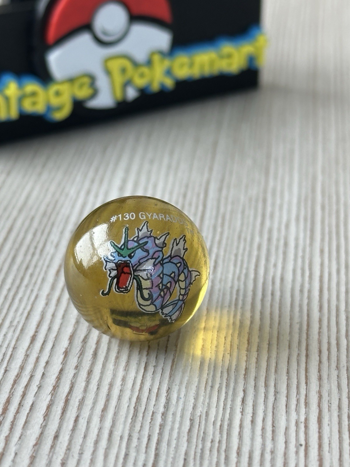 Pokemon Vintage Collectible Marble #130 Gyarados Yellow/Clear RARE VTG Y2K