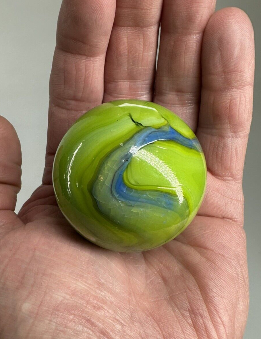 Toe Breaker 50mm (2″) MERMAID Green/Blue Swirl Marbles glass Toebreaker HUGE