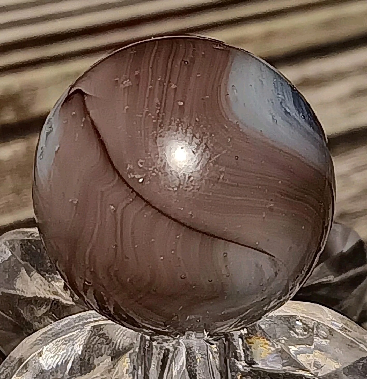 Heaton Agate Oyster Swirl Marble. .60″ Near Mint. Htf Example