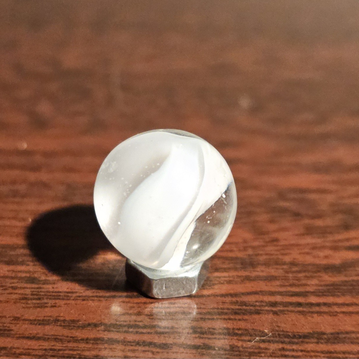 Vintage CE Bogard White Floppy 4-Lobe Cats Eye .625″ Glass Marble
