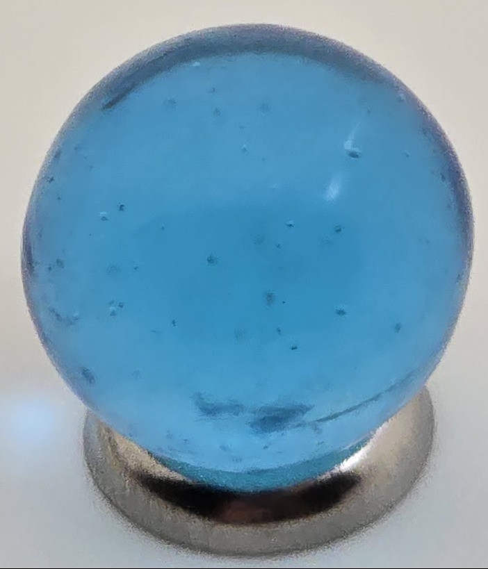 Vintage 14mm “Ice Blue” Pack of 5 Player Glass Marbles (~9/16 inch) –