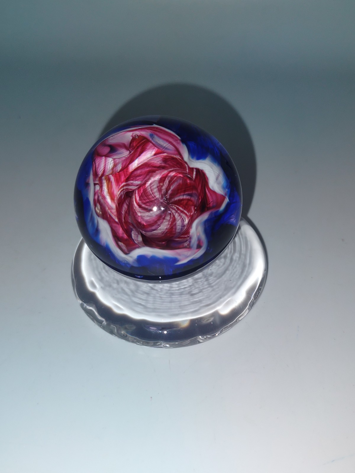 Peppermint Marble Within A Peppermint Marble Cobalt Blue White Swirl 1.5 Inch