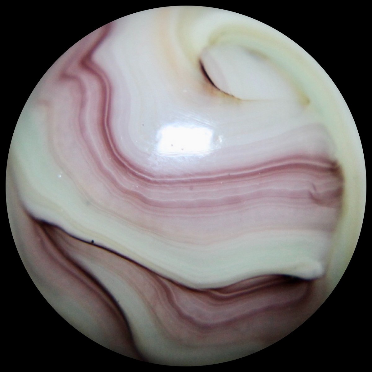 JABO Kokomo Glass Marble Collector Series: Rare KOG Purple & Jade Flames
