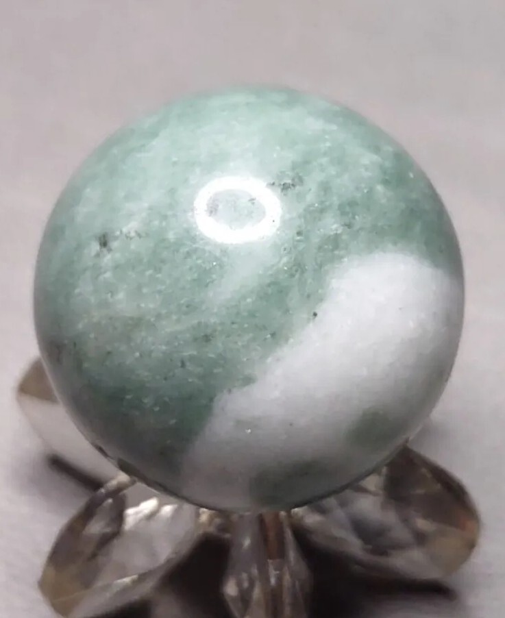 .80″ Green Crystal Stone Mineral Rock Sphere Vintage or Modern MARBLES Toys NM+