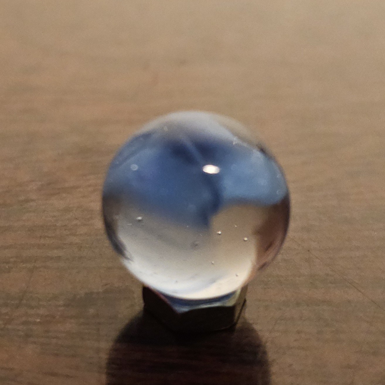 Vintage CE Bogard 4-Lobe Collapsed Floppy Hybrid Blue Clear O.593″ Marble