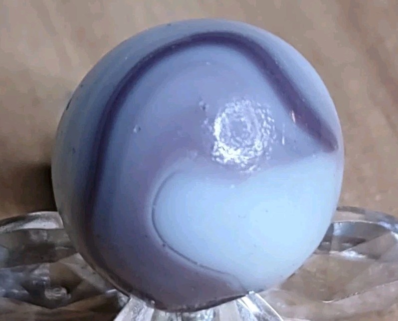 Unique Light Lavender PurpleAkro Corkscrew Swirl Vintage Glass Marble .58″