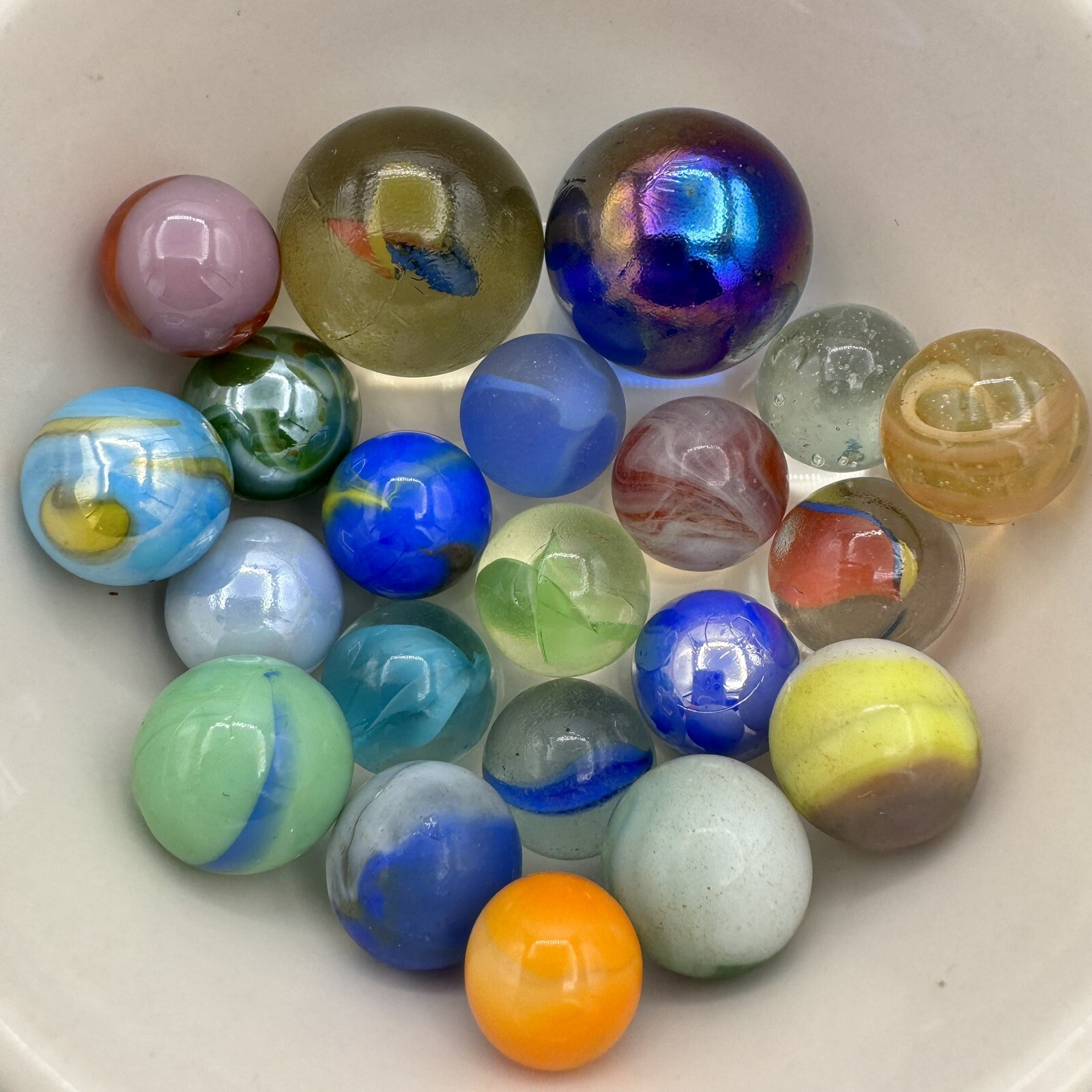 Vintage Marble Lot Of MARBLES UV Reactive Cadmium Uranium Lot #65