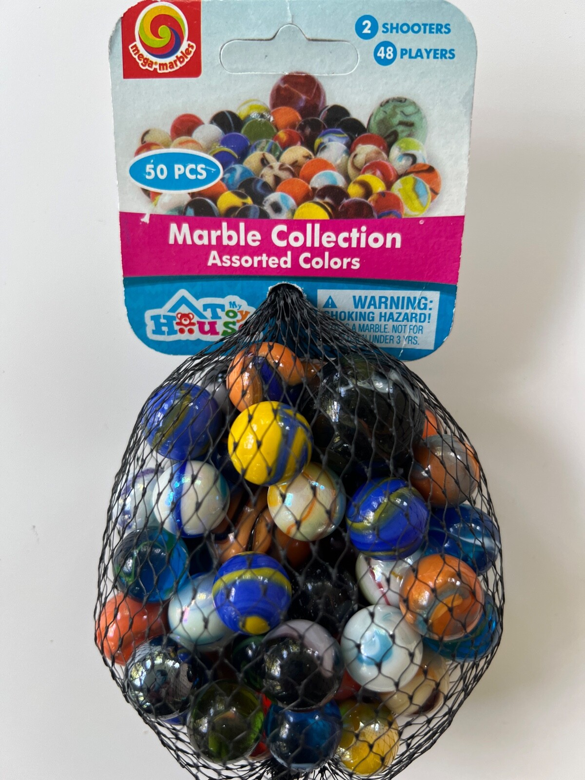 Mega Marbles/My Toy House – 50 PCS Assorted Colors 48 Players/2 Shooters #11724