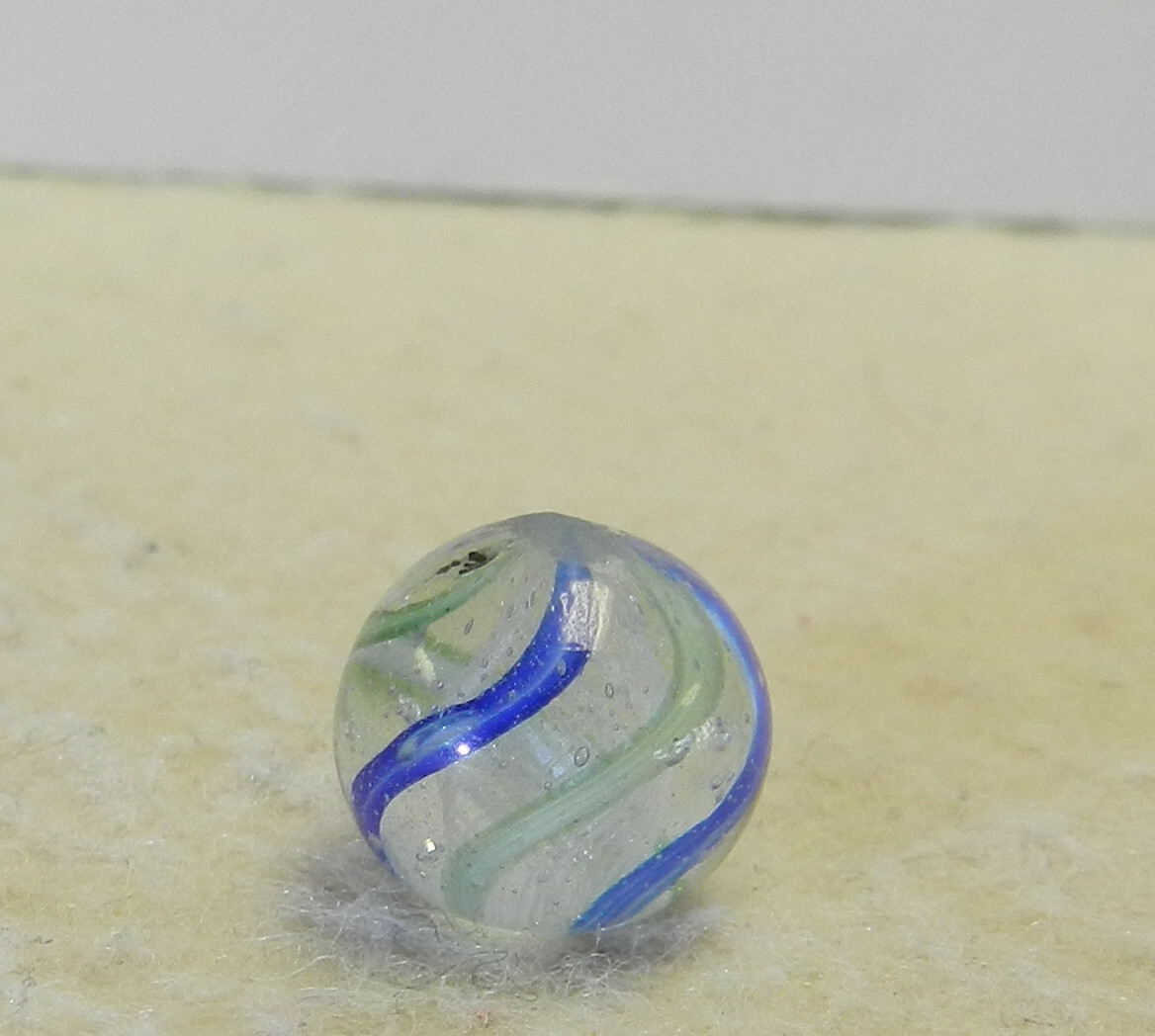 #13584m Tiny .46 Inches Peewee German Handmade Swirl Marble