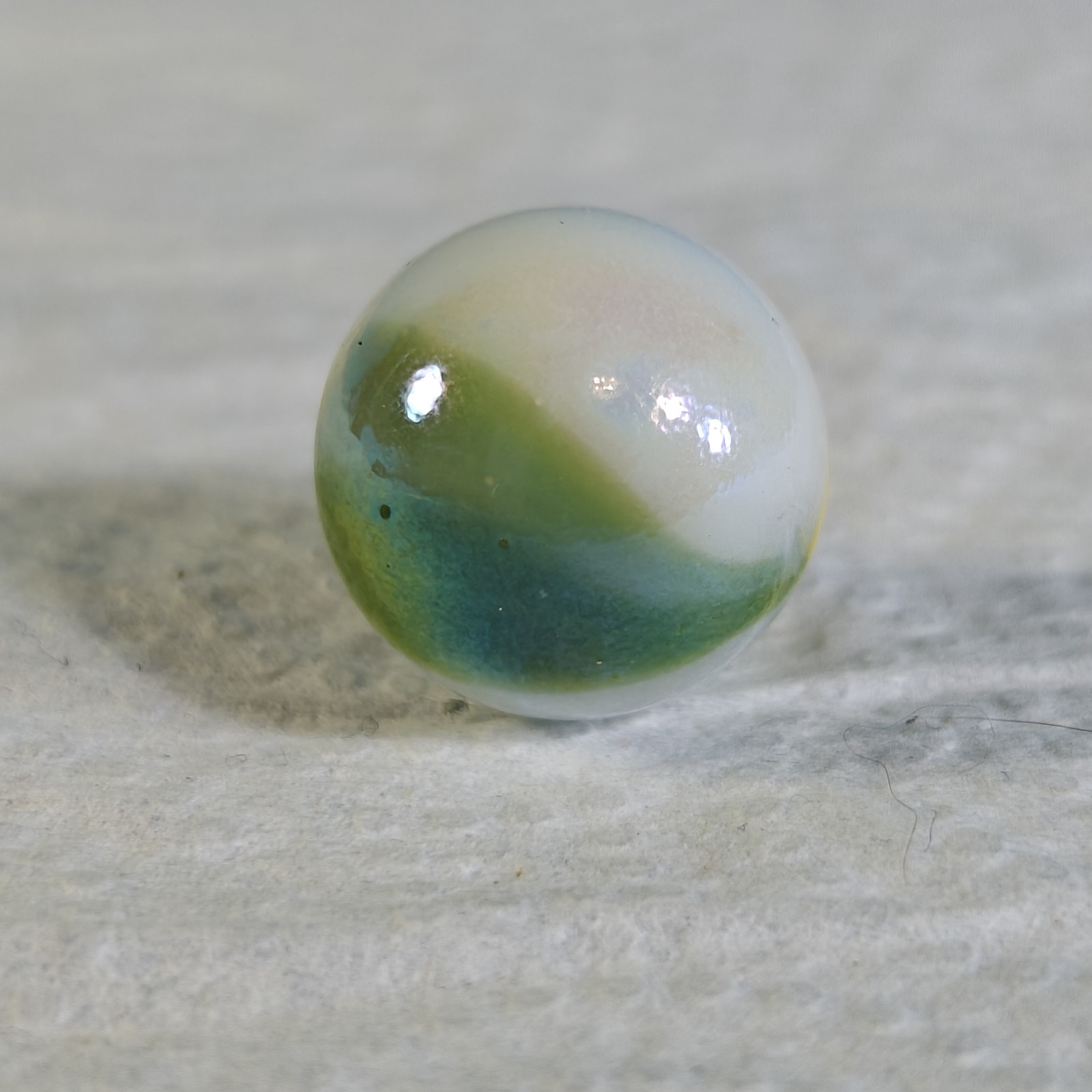 Vintage Glass Marble – Vacor Candy Green Yellow Iridescent