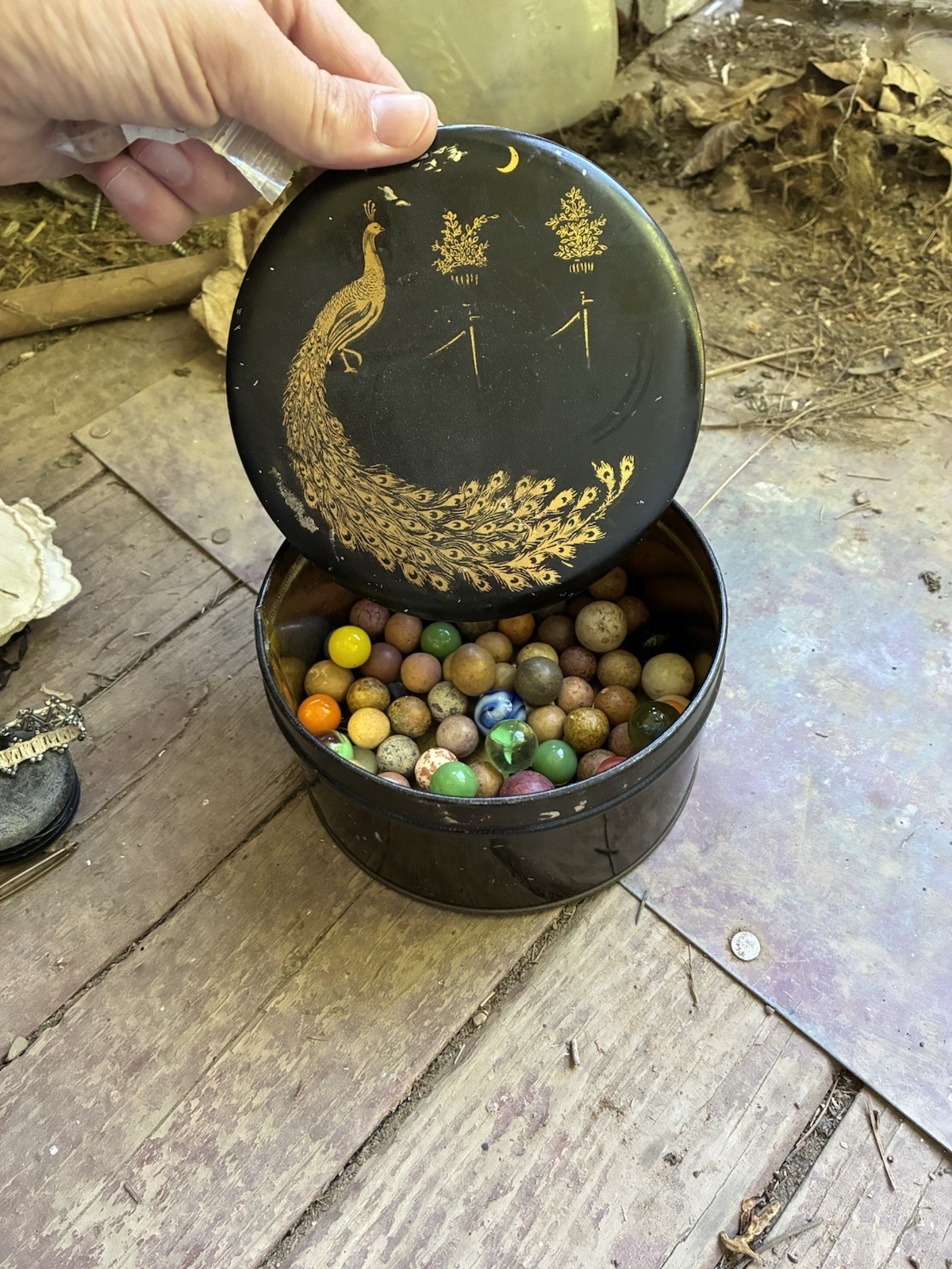 Vintage Marble Collection Lot Clay Glass Marbles Attic Find