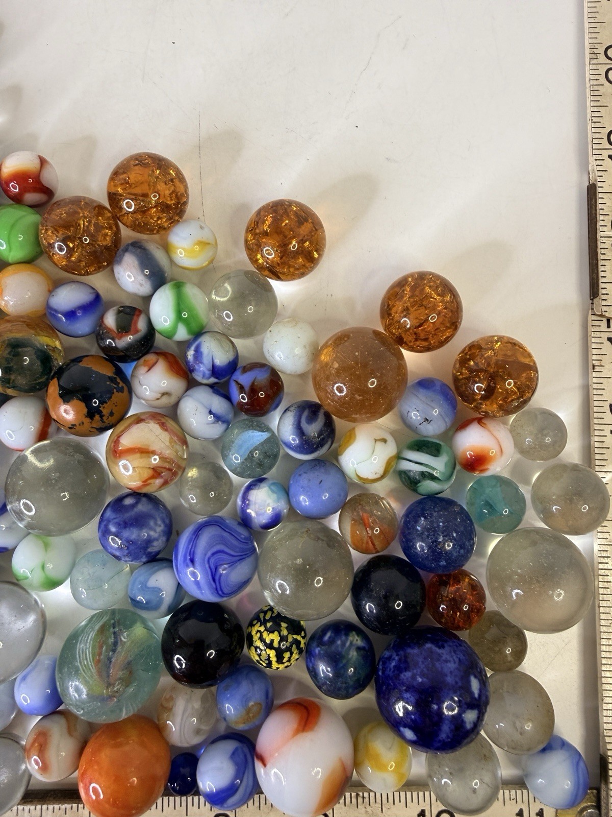 Vintage Collection Of Marbles Different Makers COLORS SIZES 140+