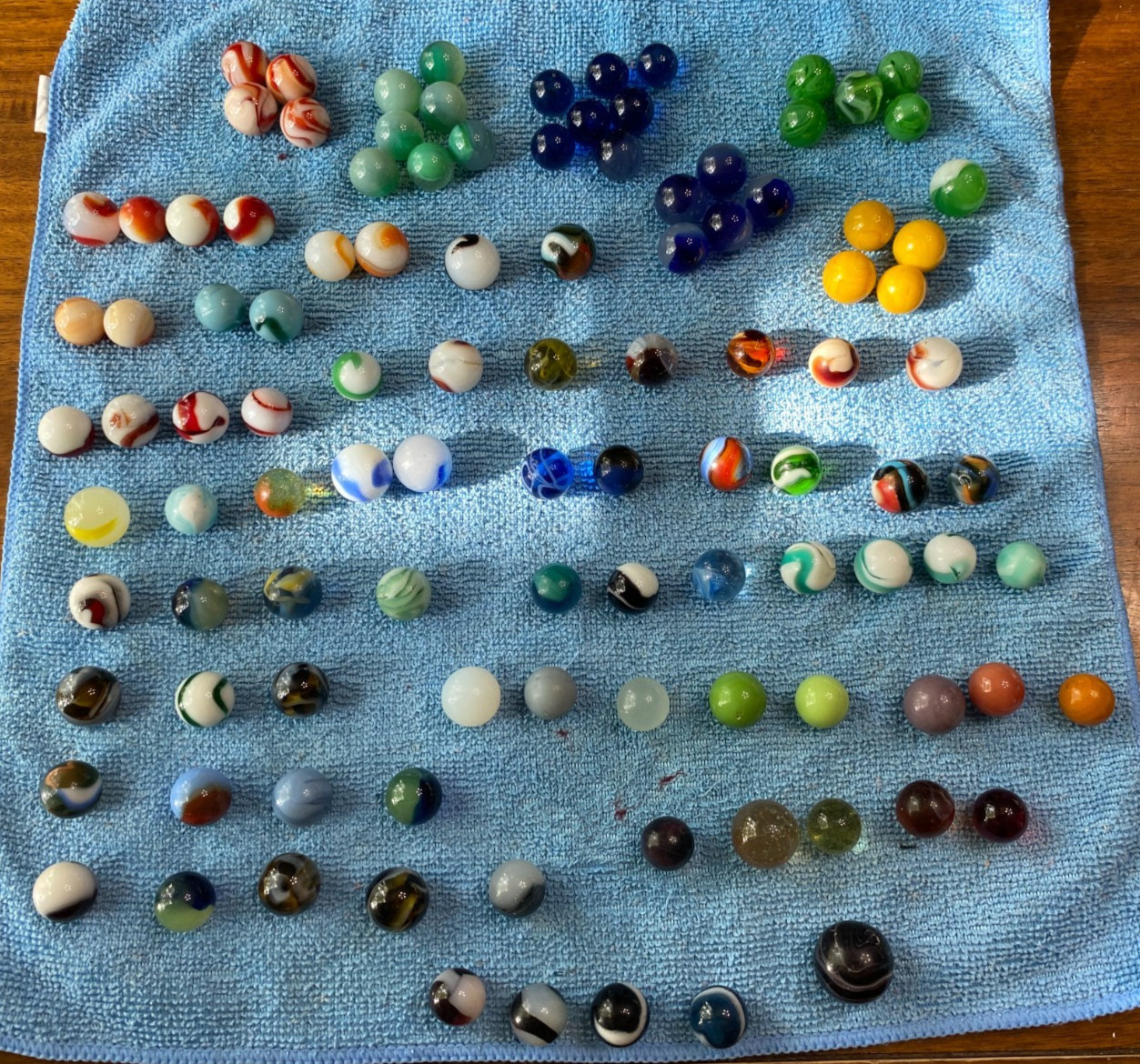 Vintage Lot of 108 Marbles Various Makers Moss Agates Patches Swirl etc