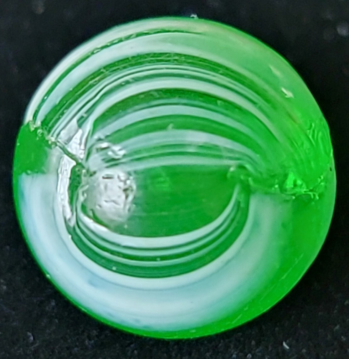 CAC Christensen Striped Transparent Vintage Marble Gumdrop Green Stunner! 9/16