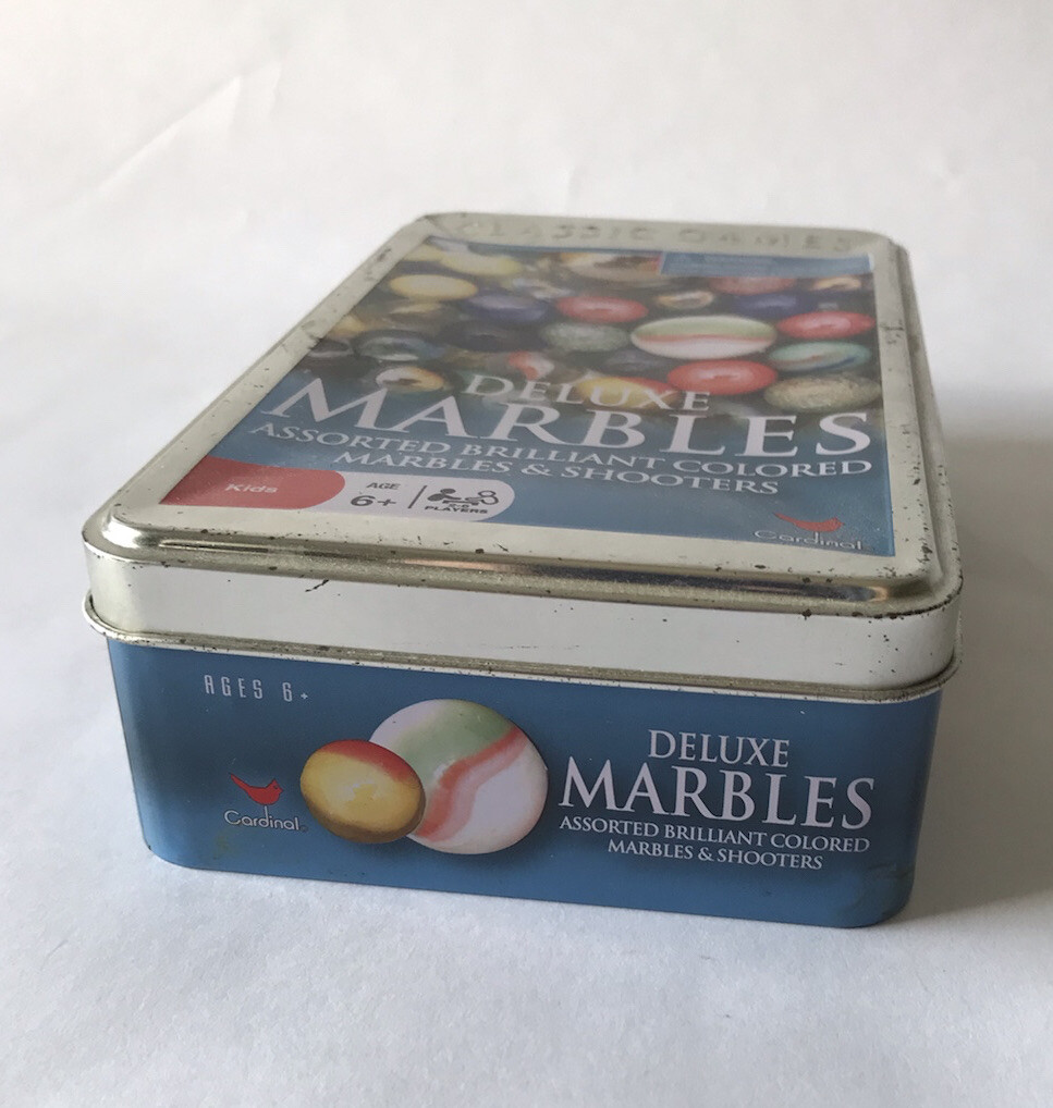 Classic Games Deluxe Marbles by Cardinal –  160 Marbles & Shooters in Tin Box