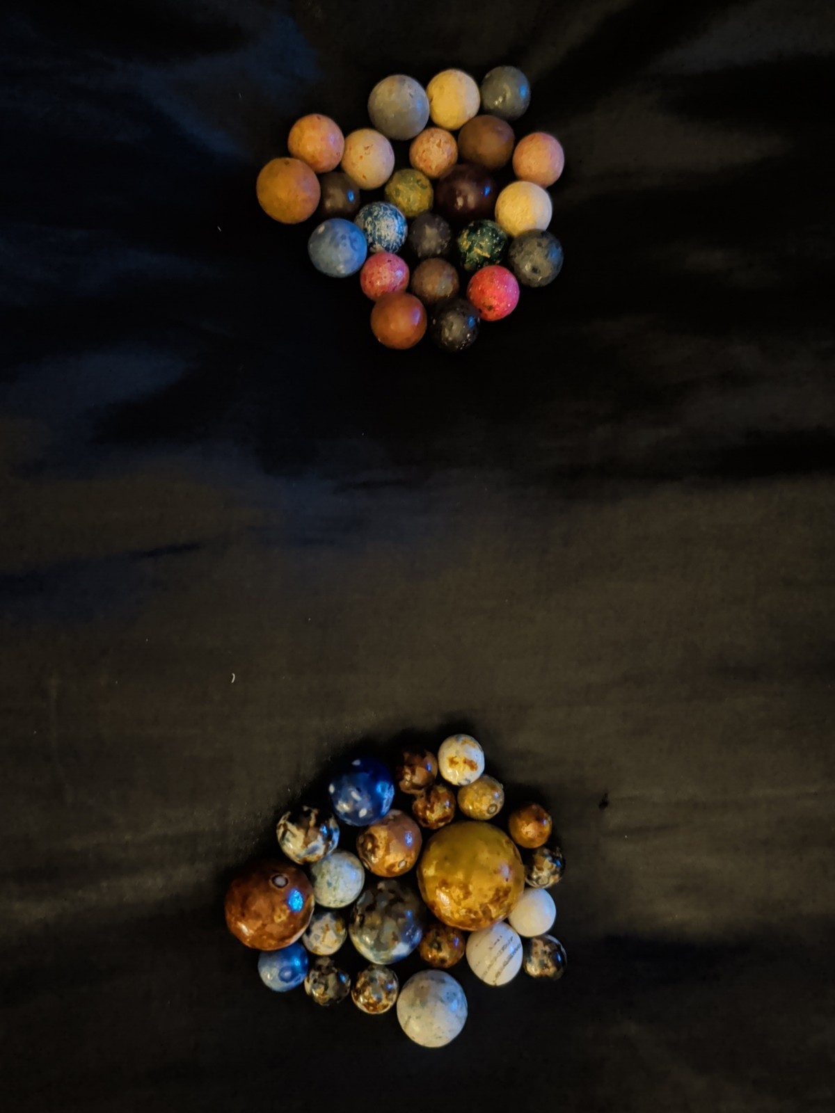 Vintage Bennington & Clay Marbles 45 Total Very Good Condition 7/16″ To 1″