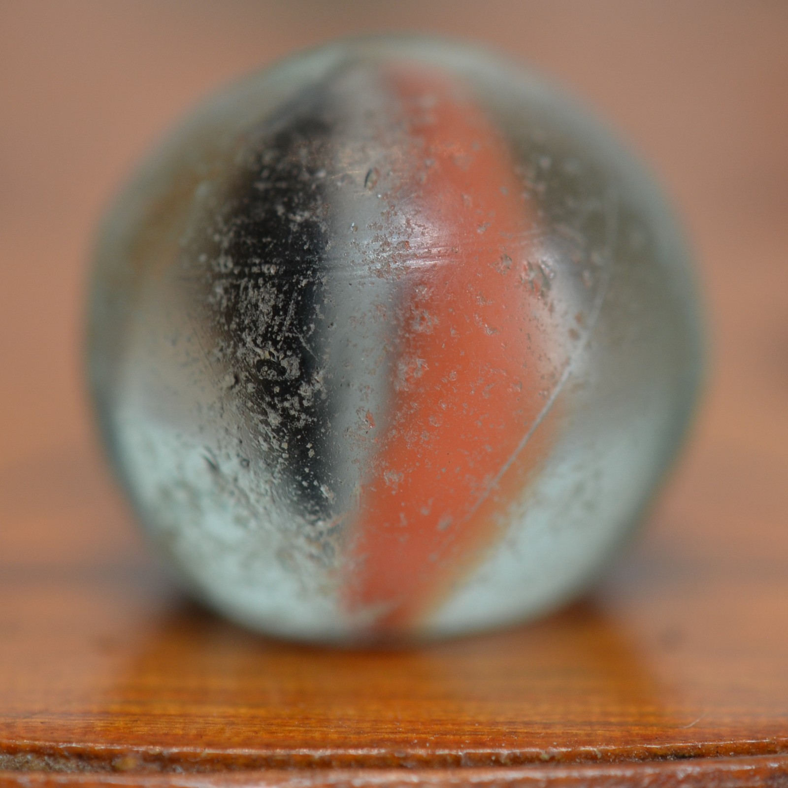 Handmade Naked Ribbon Core Marble, 11/16 in, Good, Germany, 1860-1920, S1533