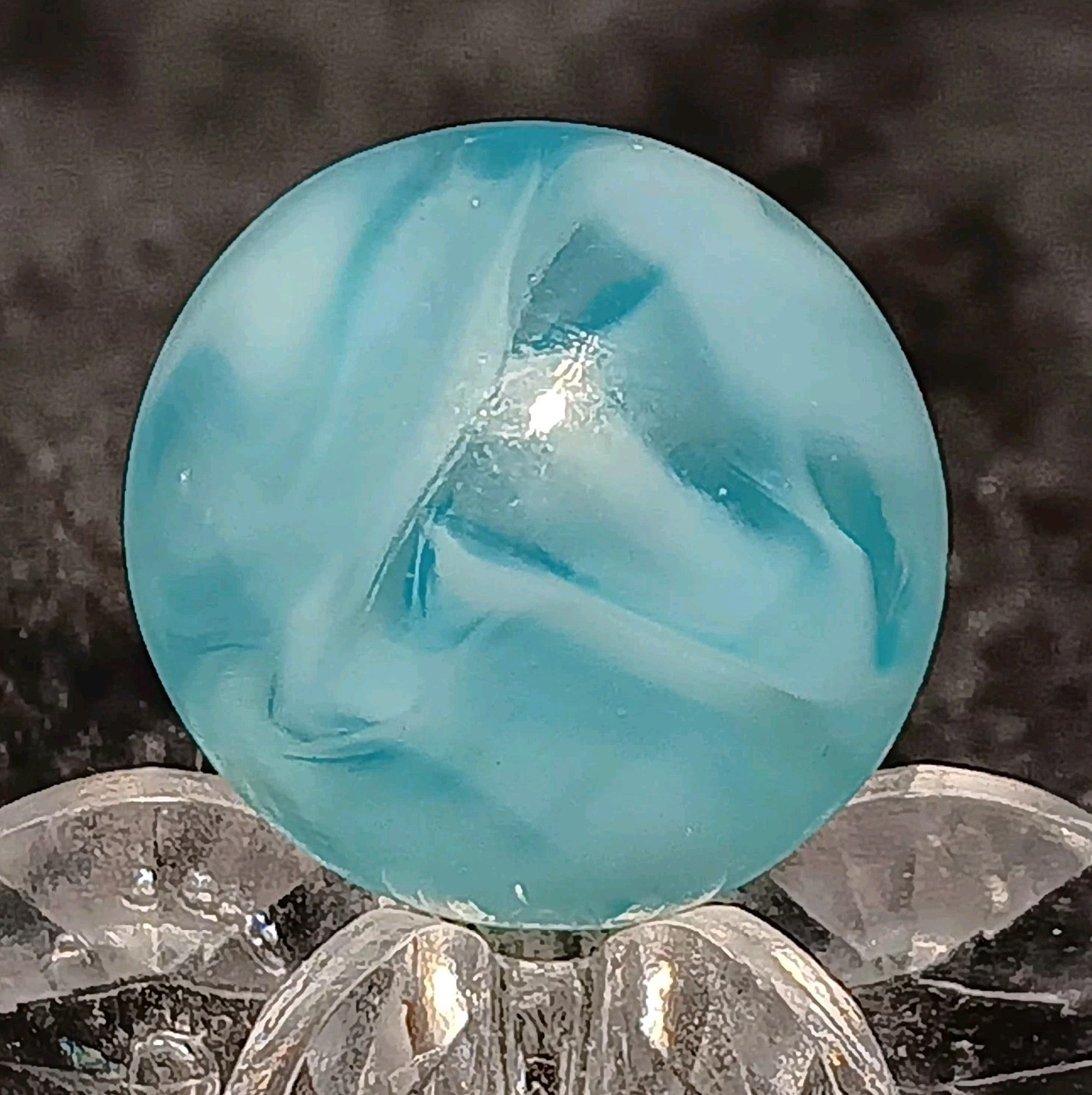 Vintage Champion Agate Furnace Swirl Marble. .59″ Mint. Uv Active.