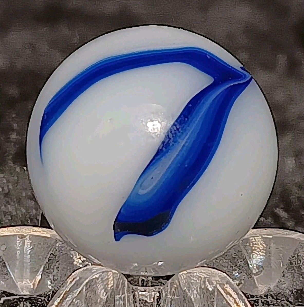 Vintage Alley Agate “METALLIC” Swirl Marble. .58″ Mint. Stunning HTF Example.