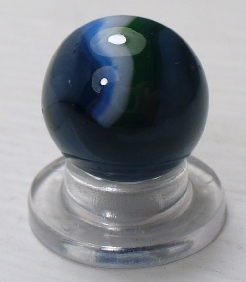 #1060 Vitro Agate Vintage Fancy Conqueror Marble 4 color. Green, Blue, Black