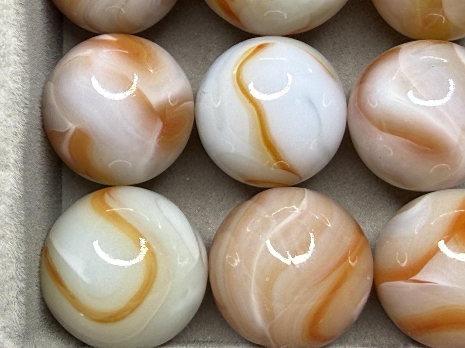 Lot Of 9 Champion Swirl Marbles .57” To .70” NM(+) To Mint