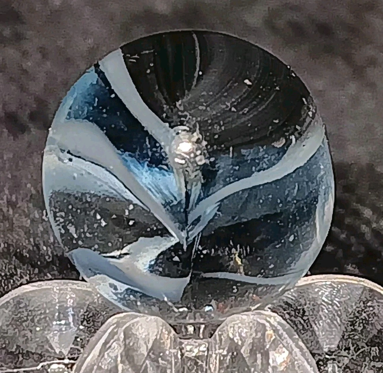 Vintage Vitro Agate Hybrid Cat’s Eye Marble. SIX FINGER. .60″ Nm Unique Example
