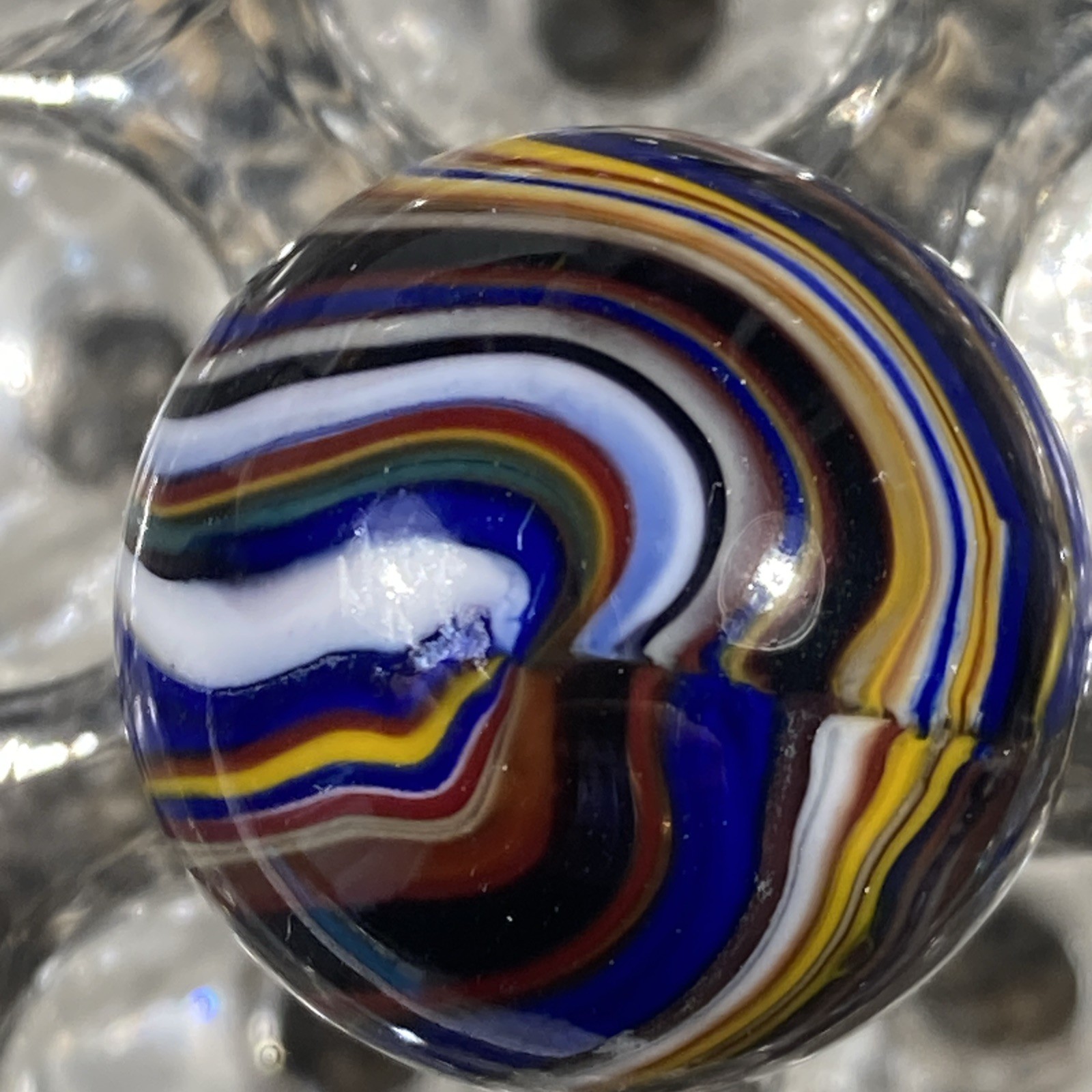 Contemporary Marbles .81” Nice Striped Transparent Tribute Marble A8