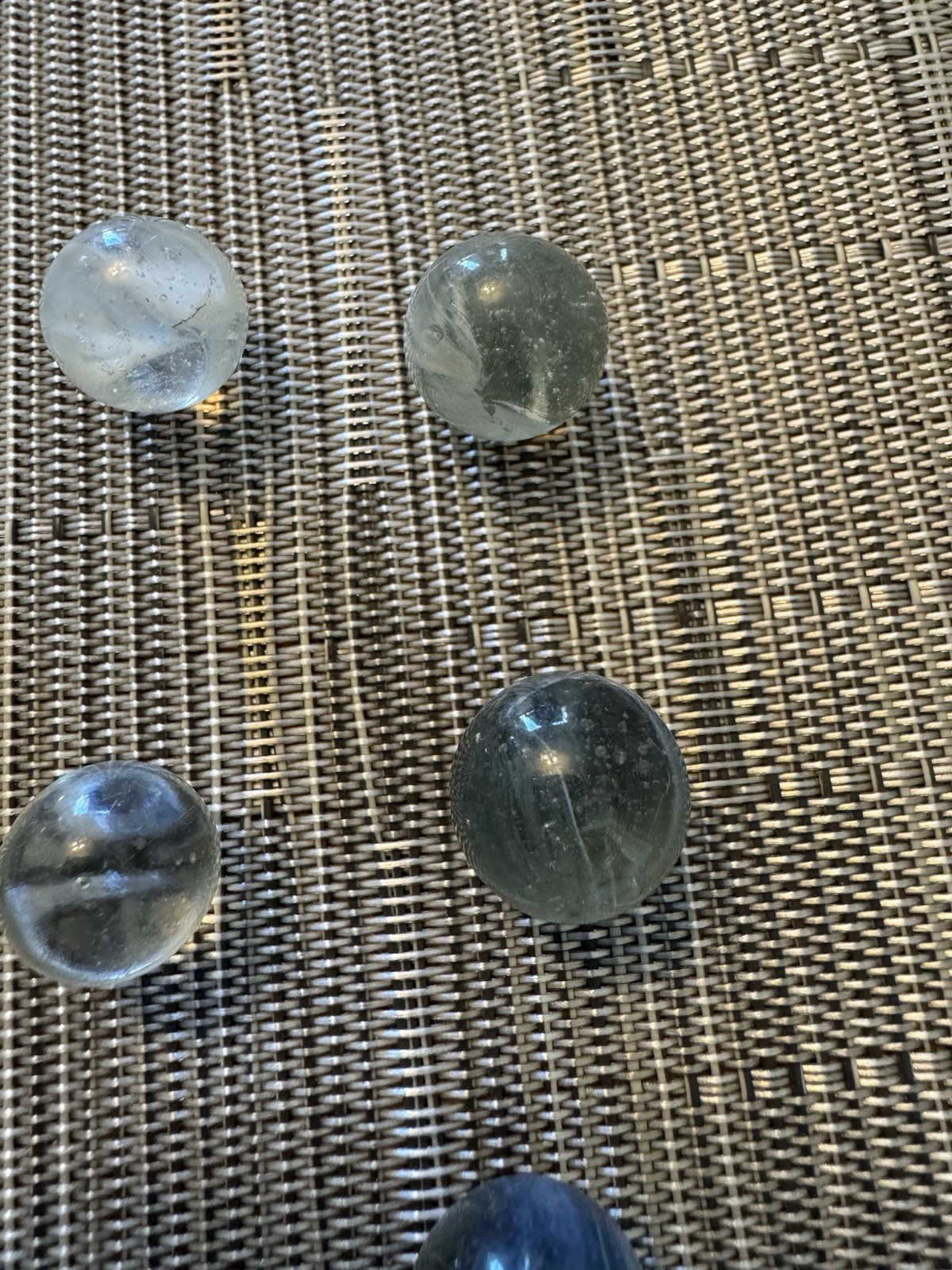 Original Antique Vintage Old Marbles Clear With White Lot Of 11 14.4 MM