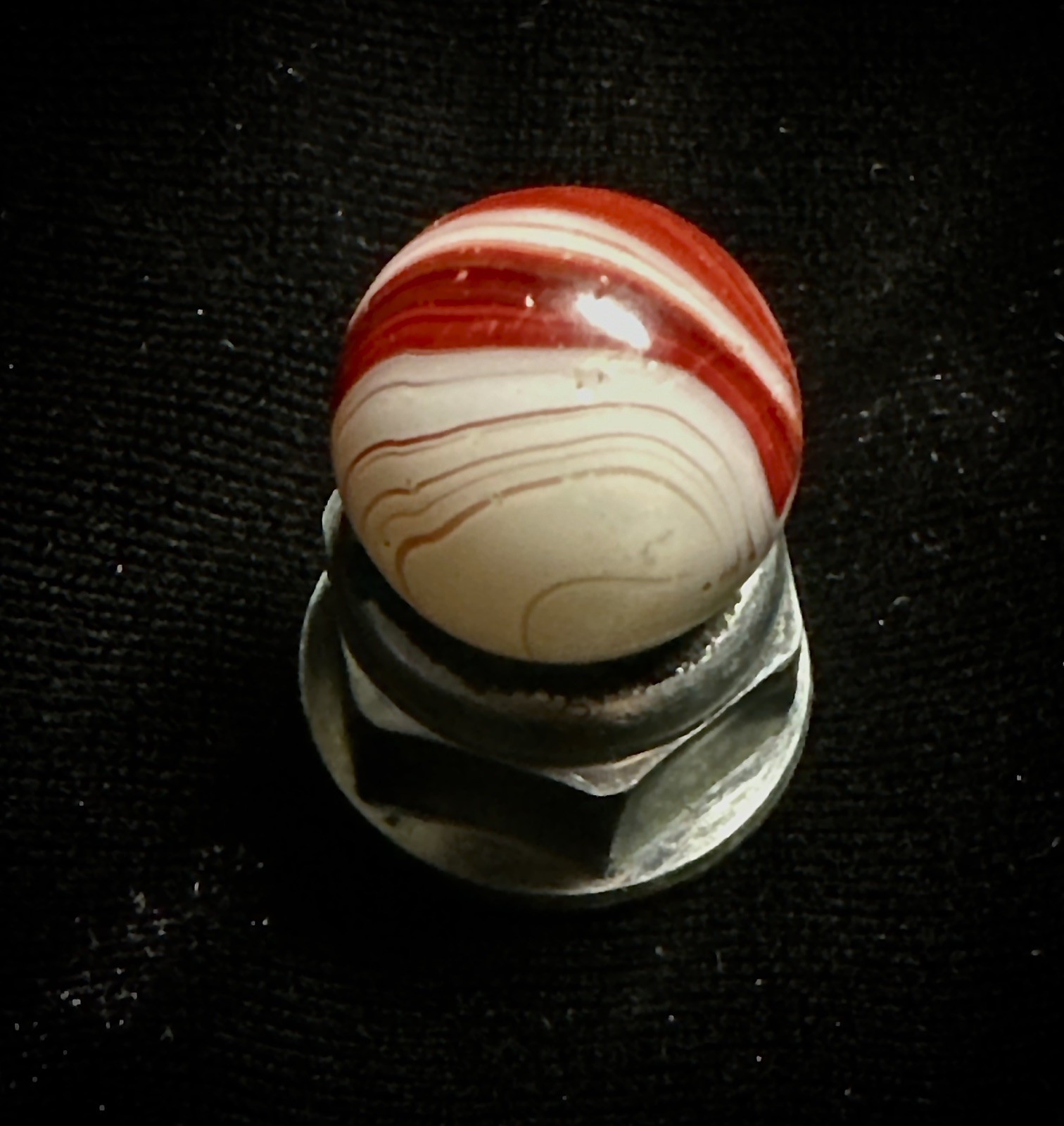 German Transitional Furnace Marble~17mm Chalcedony Agate Imitation UV c1880-1910