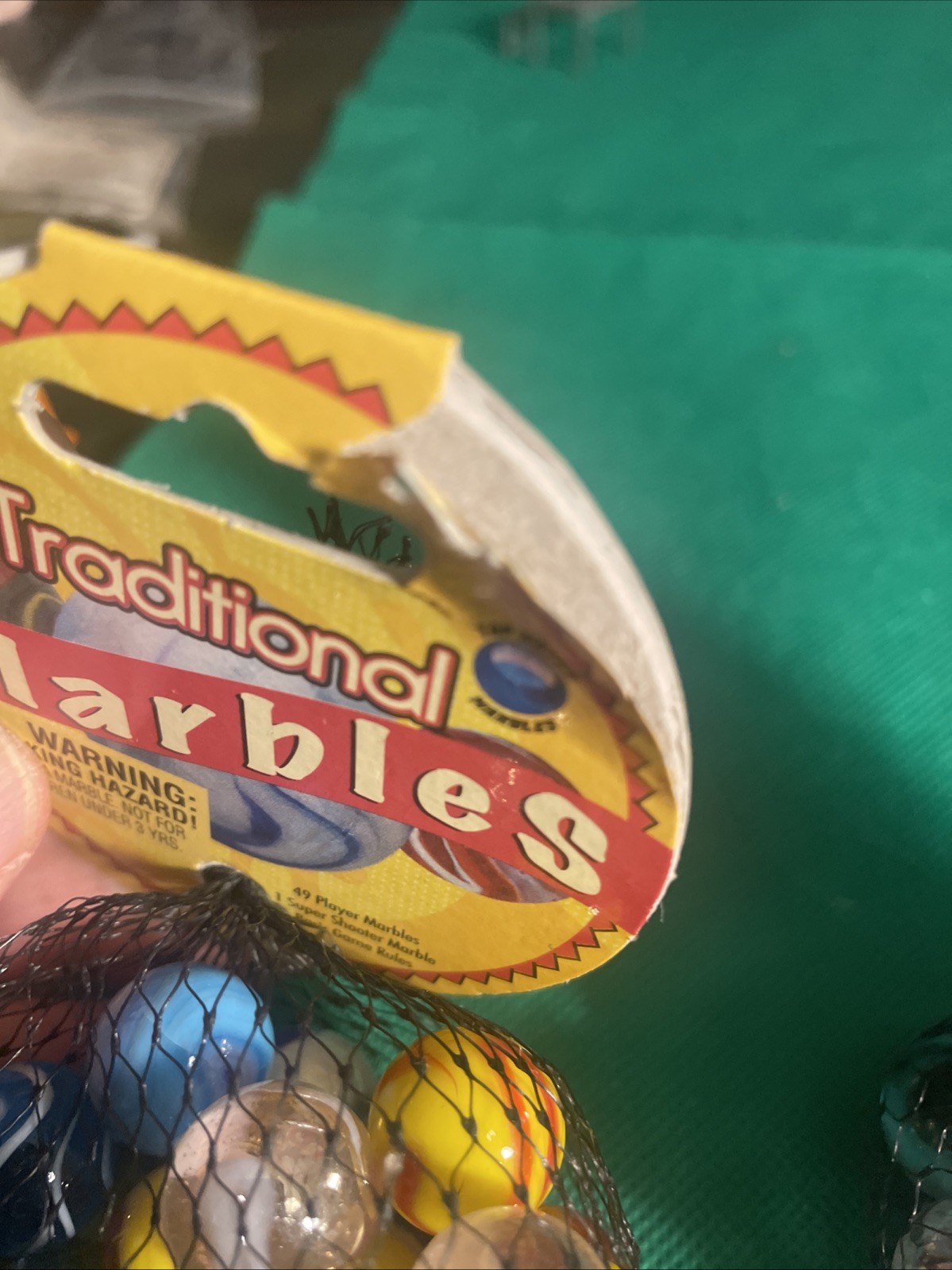 50 Piece Traditional Marbles 49 Plus 1 Shooter 100% Glass 5 Bags