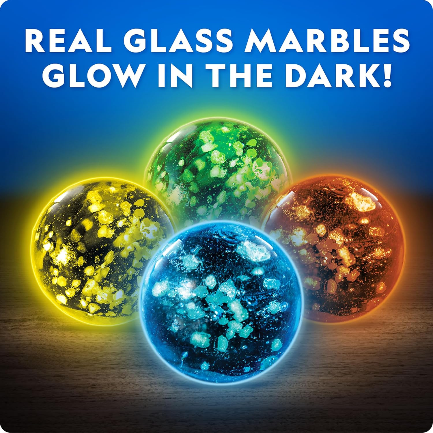 NATIONAL GEOGRAPHIC Glow in the Dark Marbles Refill – 25 Glass Marbles That Glow