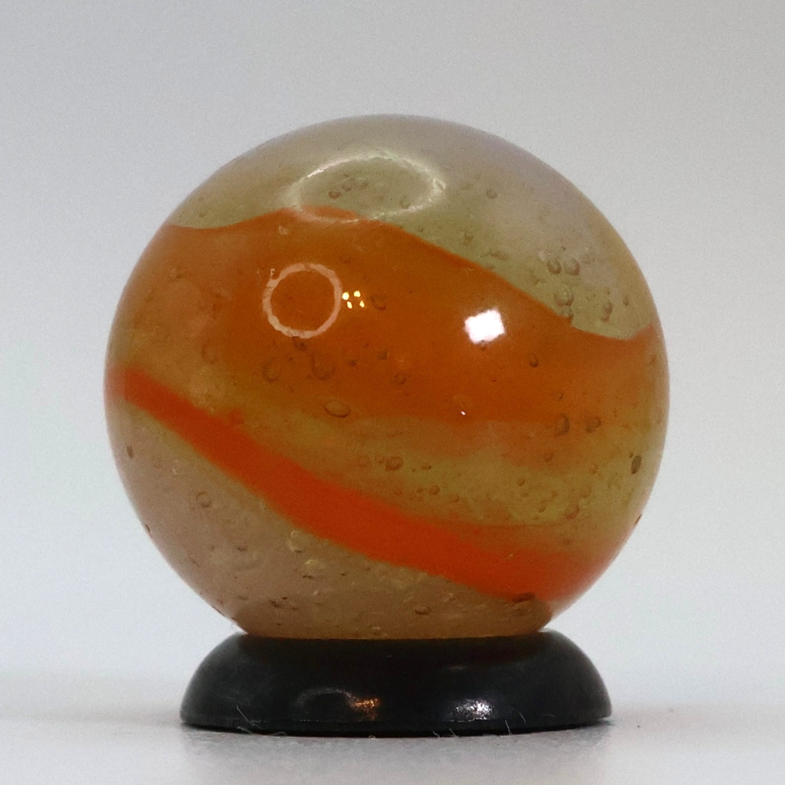 11/16″ Peltier Rainbo Clear Based Orange Seedy Bubbles MINT