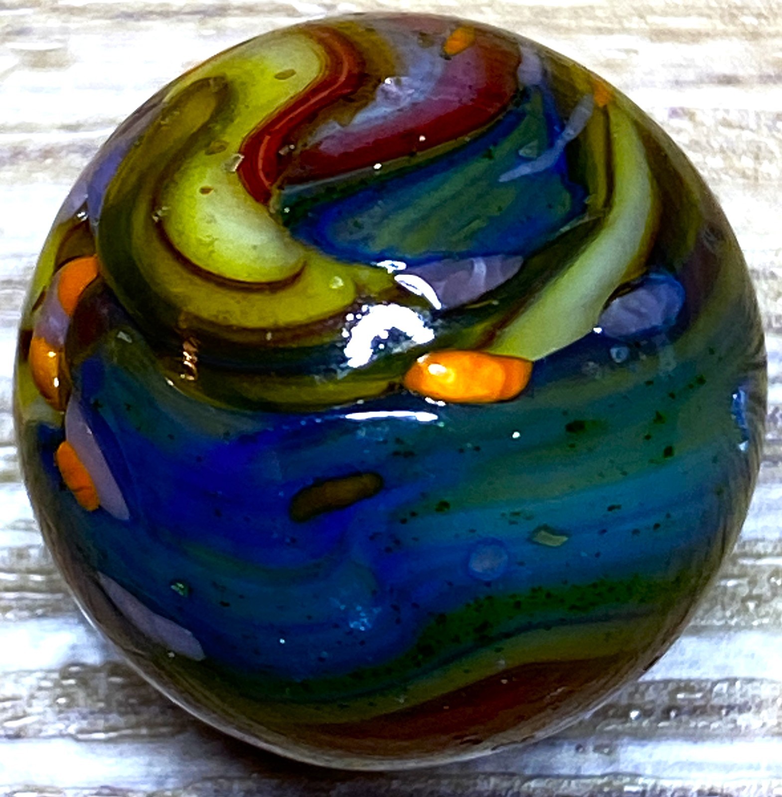 DAS/JABO CHUNKY PIECES & OXBLOOD & AVENTURINE SWIRLED SHOOTER .71″ BOX03/288