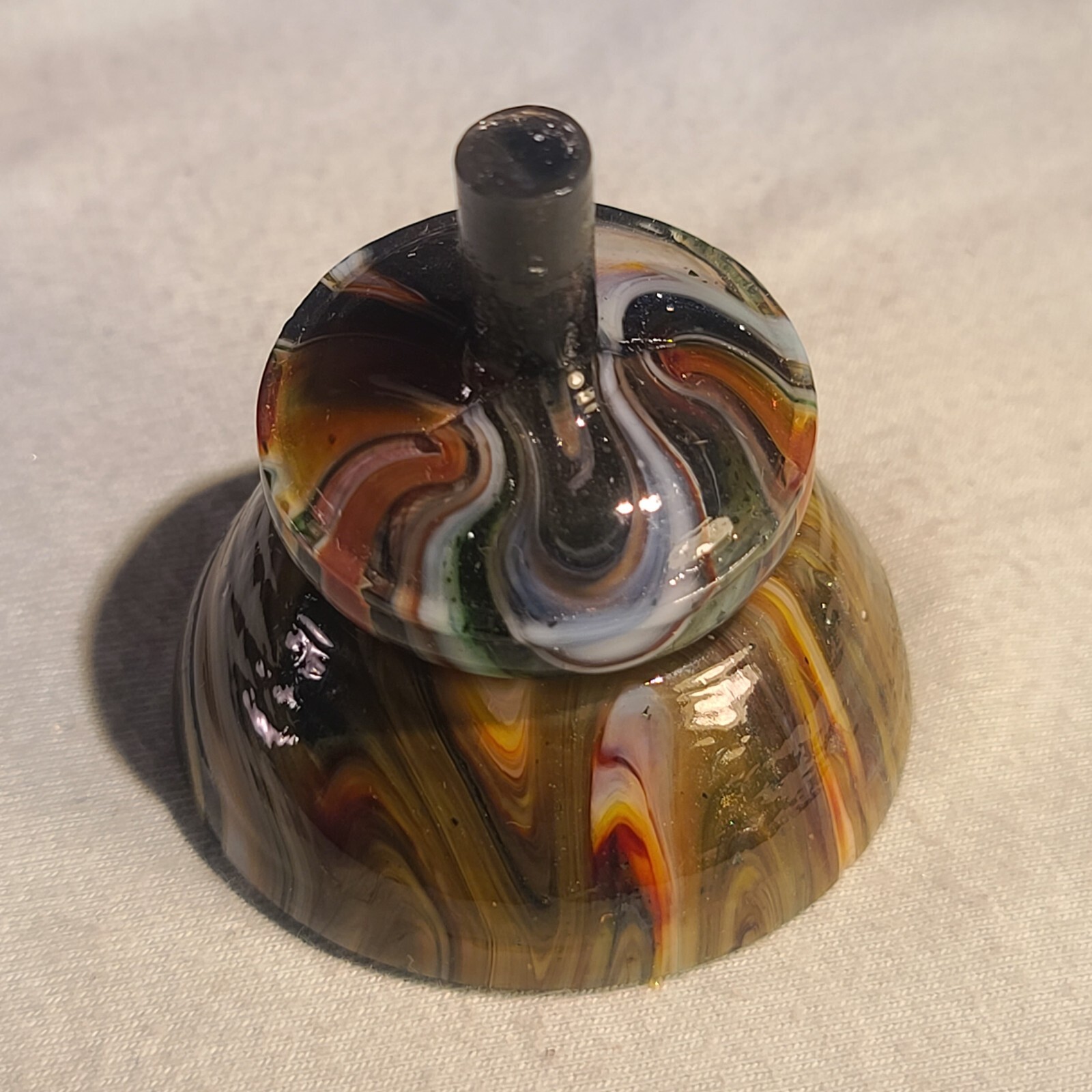 ANDY DAVIS, Glass Art Spinning Top & Base, Tribute to Friendship Run (?), #325H