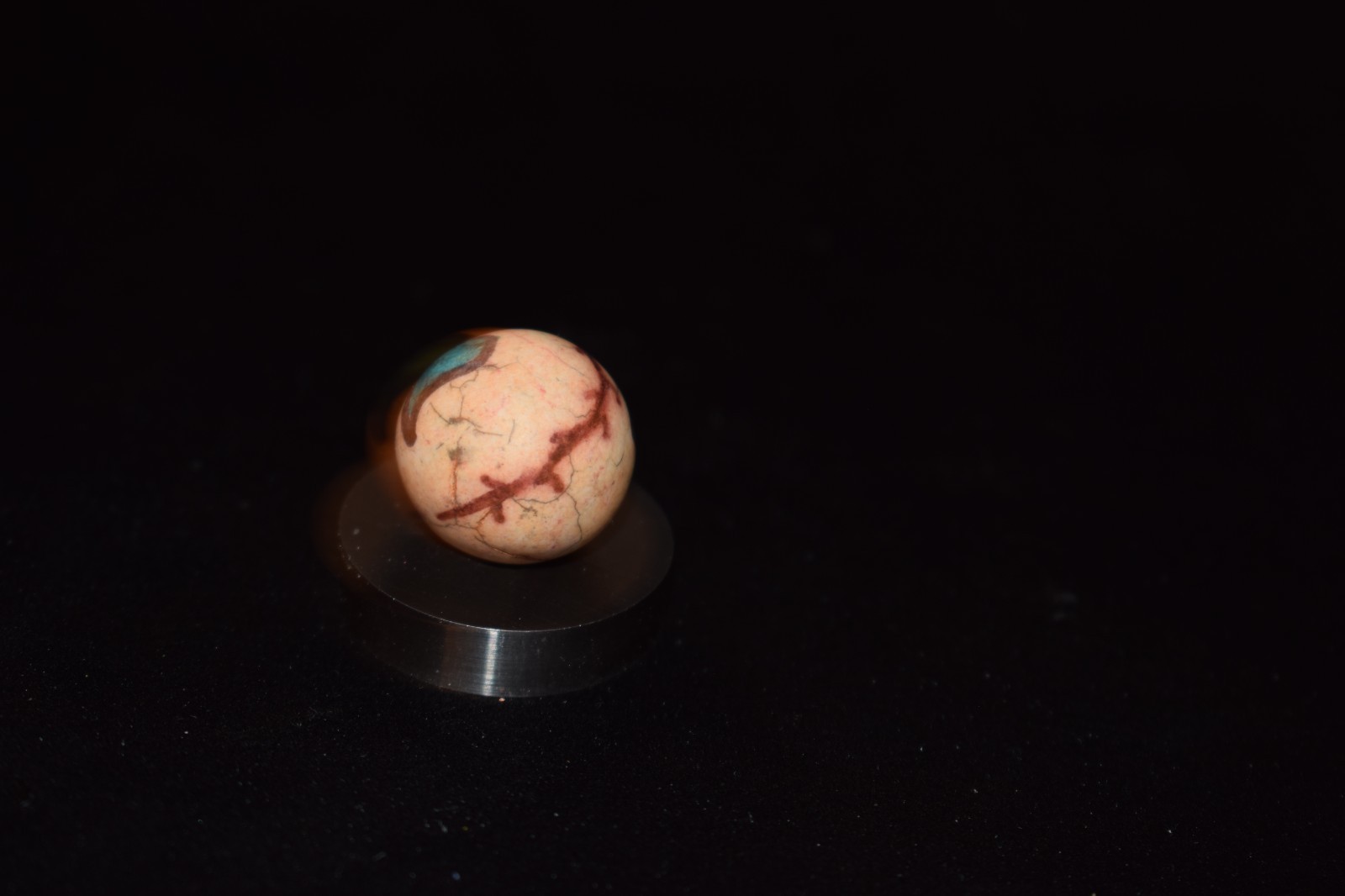 🐦➖⏩Antique Hand Painted Fired Hard Clay 🍆Plant Art Marble Size .703=45/64=18mm