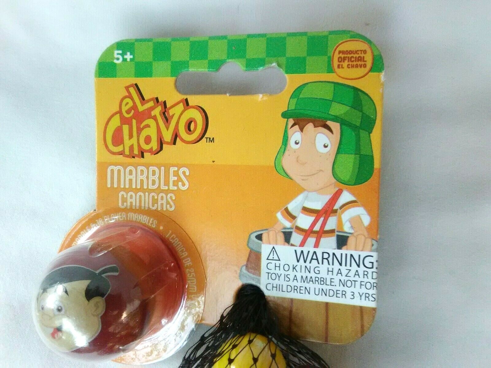 Mega Fun Marbles Net Bag El Chavo Collectible 20 Players 1 Printed Shooter NOS