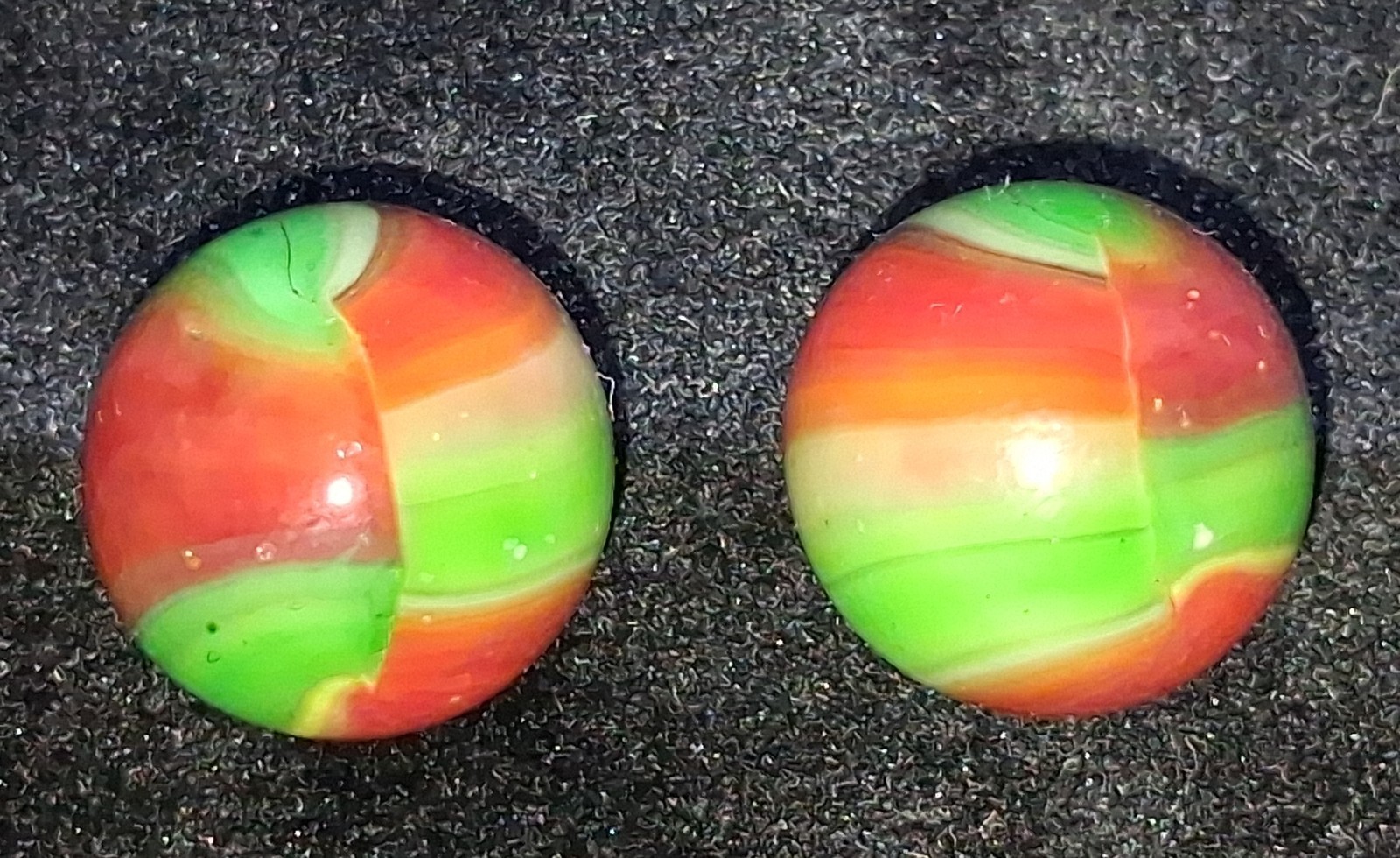 Marble King St.Mary’s “Watermelon” W/“Oxblood” X 2