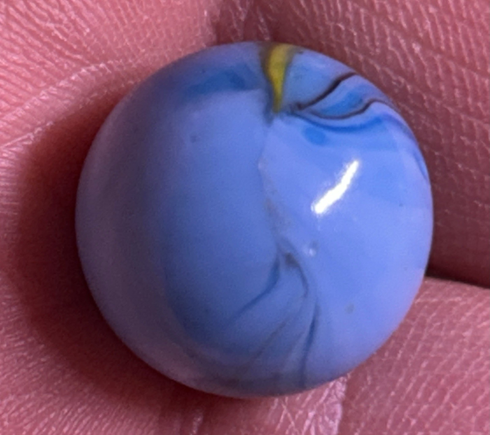 Vintage Akro Agate Or Peltier Glass? 0.60″ Ribbon Swirl Multi Color Marble NM
