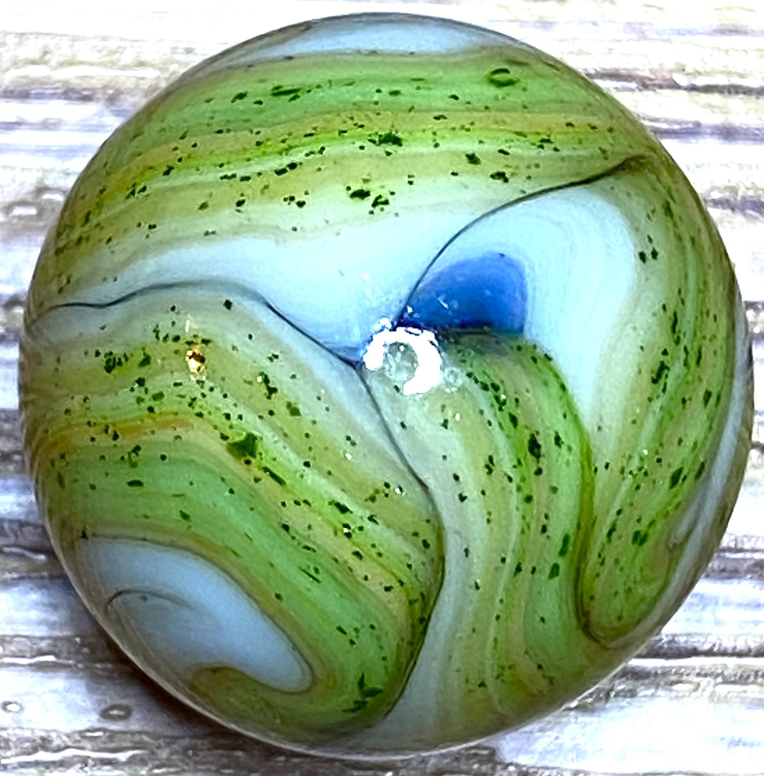 DAS/JABO BEAUTIFUL AVENTURINE COLORS SWIRLED SHOOTER SIZE .76″ BOX03/215