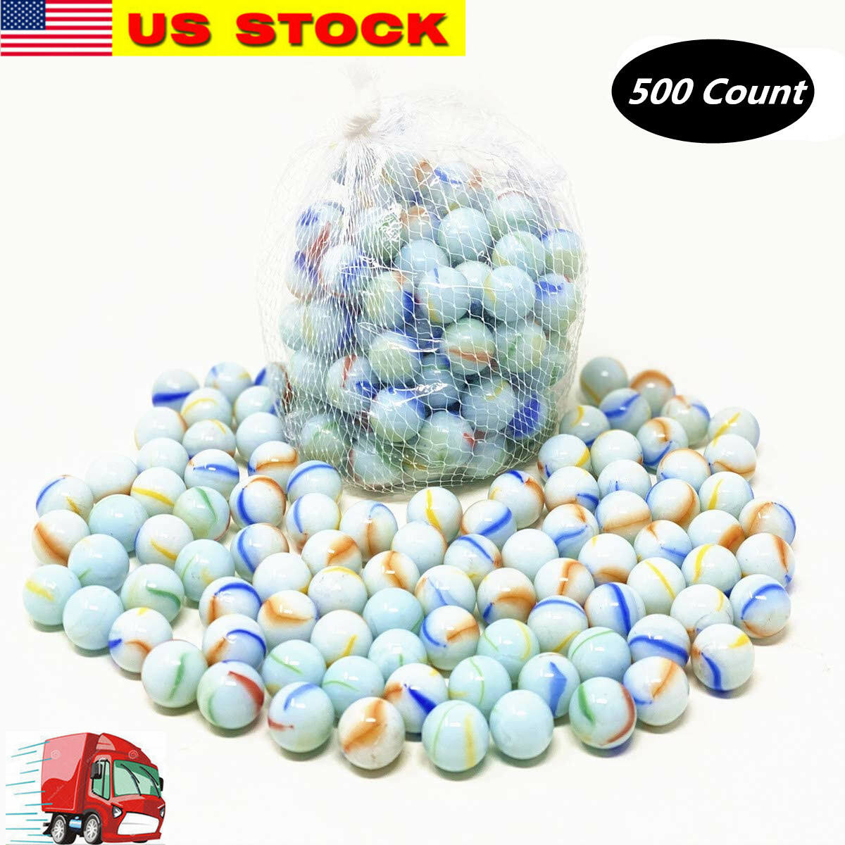 Lot of 500 Glass Marbles 6 lb Glass 5/8″ 16mm Bulk Wholesale Toy Sling Shot Ammo